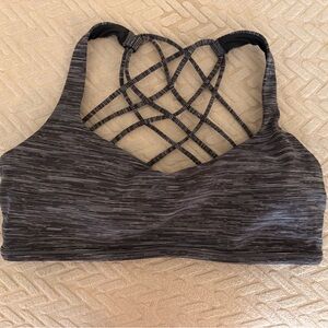 Lululemon Strappy Black and Gray Sports Bra